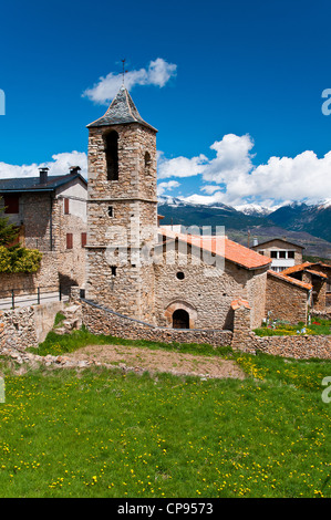 Mountain village in the Pyrenees mountains, Cerdanya, Catalonia, Spain Stock Photo