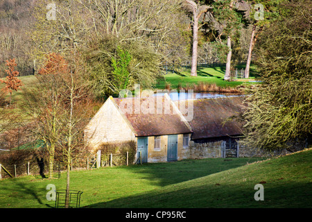 view over cotswolds landscape from saintbury gloucestershire midlands england uk Stock Photo