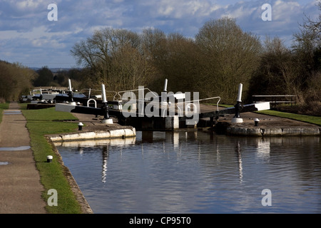 grand union canal hatton flight of locks warwickshire midlands england uk Stock Photo