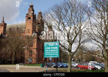 Entrance to the Public Car Park at the Kelvingrove Art Gallery and Museum in Glasgow, Scotland, UK Stock Photo