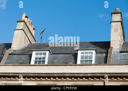 mansard roof exterior in Bath Somerset UK Stock Photo