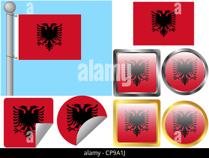 Flag Set Albania Stock Photo