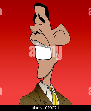 Caricature of President Barack Obama Stock Photo