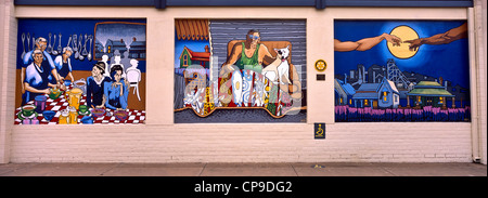 Community centre murals, Broken Hill, NSW Australia Stock Photo
