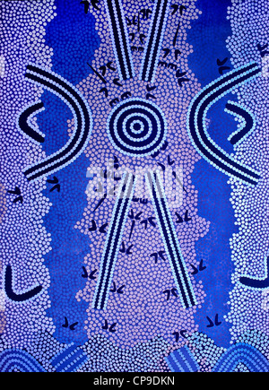 Detail of Aboriginal mural, Alice Springs, Australia Stock Photo