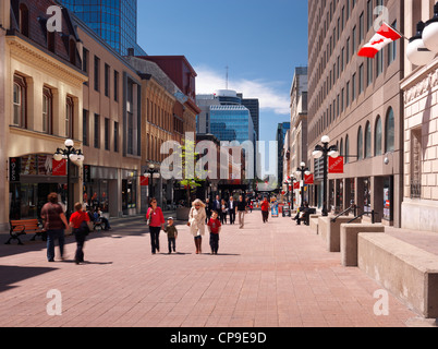 Ottawa downtown, The Sparks Street Mall, Sparks street on a spring weekend. Ontario, Canada May 2012. Stock Photo