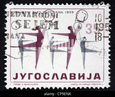 Yugoslavian postage stamp Stock Photo