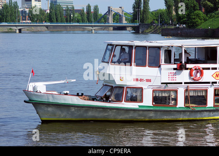 Cruising boat on the Odra River Wroclaw Poland Stock Photo