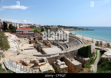 Roman amphitheater ruin in Tarragona, Spain Stock Photo