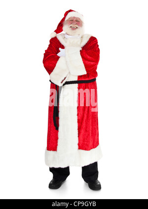 Authentic Santa Claus standing on white background Stock Photo - Alamy