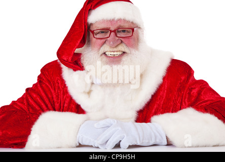 Santa Claus in authentic look. All on white background. Stock Photo