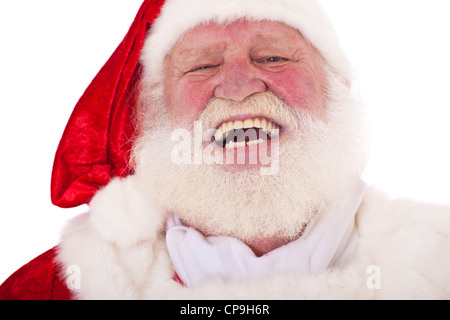 Santa Claus in authentic look. All on white background. Stock Photo