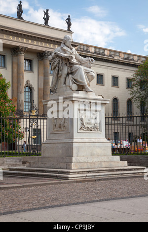 statue of Wilhelm von Humboldt outside Humboldt University, Berlin, Germany Stock Photo