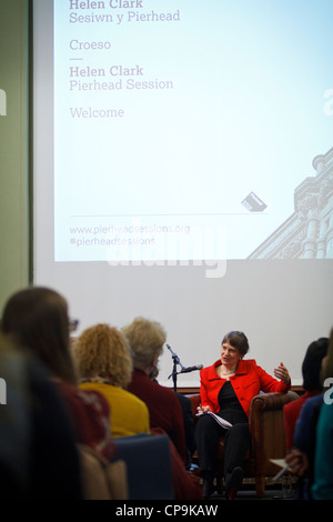 New Zealand Prime Minister Helen Clark speaks during the unveiling of a ...