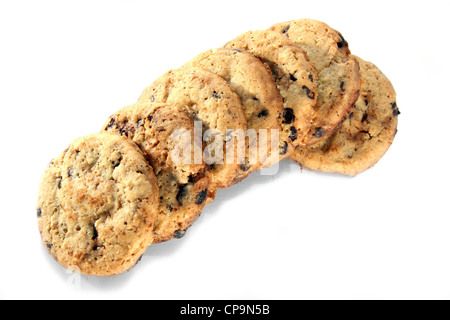 Oat biscuits isolated over white background Stock Photo