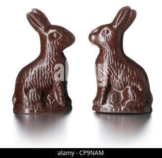 Dark chocolate Easter bunnies bunny Stock Photo