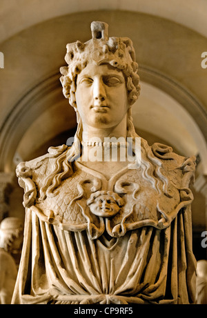 Athena Parthenos marble Roman copy from the 1st–2nd Cent AD after 5th Cent BC original by Phidias Greek Greece Stock Photo