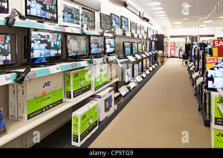 Electronic equipment store selling televisions, Wales, UK Stock Photo