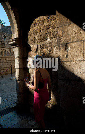 Access to Pile gate , Old Town, Dubrovnik. Croatia. Stock Photo