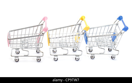 Shopping carts isolated on white background Stock Photo - Alamy