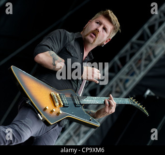 Bill Kelliher Guitarist for Mastodon live at Sonisphere festival 2011 Stock Photo