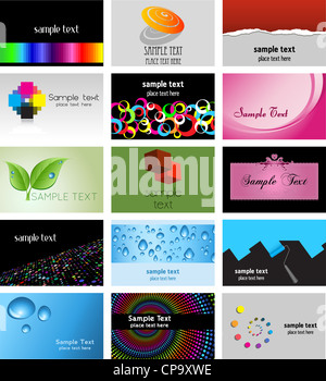 Large collection of various business card designs Stock Photo