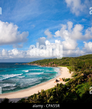 The idyllic beach of Grande Anse - La Digue Island - Seychelles - 2006 Stock Photo