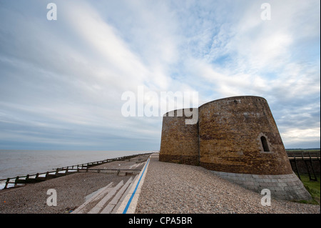 The martello tower on the coast at Aldeburgh Suffolk UK Stock Photo
