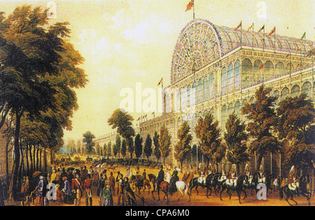 CRYSTAL PALACE at the 1851 Great Exhibition in Hyde Park, London Stock Photo