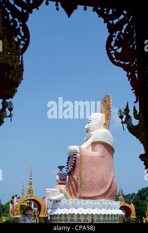 Thailand, Ko Samui (aka Koh Samui). Wat Plai Laem, temple and giant statue of Big Happy Buddha. Stock Photo