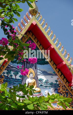 Thailand, Island of Ko Samui (aka Koh Samui), Fan Island. Wat Phra Yai ( Big Buddha Temple). Small side temple. Stock Photo
