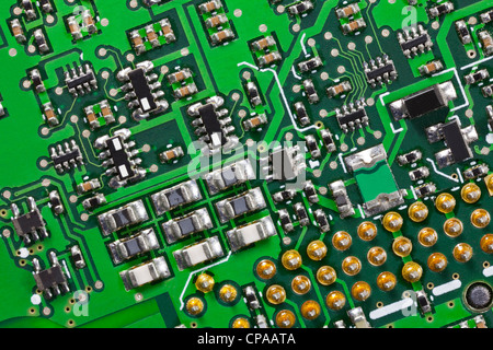 Macro detail of a high tech circuit board Stock Photo
