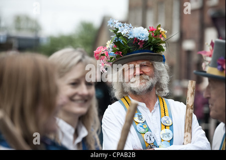 A member of Kits Coty Morris at the Sweeps Festival in Rochester Kent Stock Photo