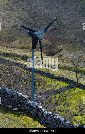 Wind turbine at Crina Bottom. Ingleton, Yorkshire Dales National Park, North Yorkshire, England, United Kingdom, Europe. Stock Photo