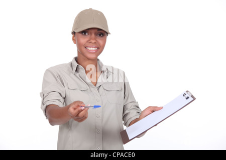 Delivery woman Stock Photo
