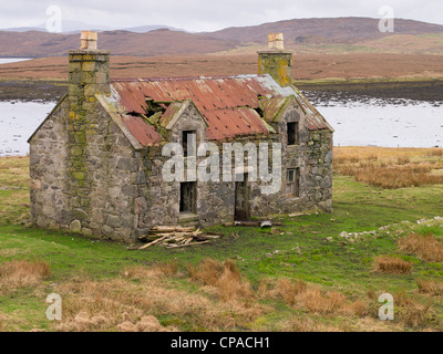Abandoned Croft House, Isle of Lewis, Scotland Stock Photo