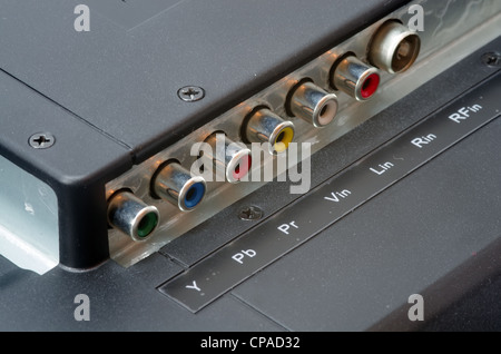 RCA connection, back of high definition Led TV Stock Photo