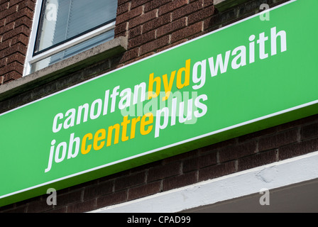 Welsh job centre plus sign Stock Photo