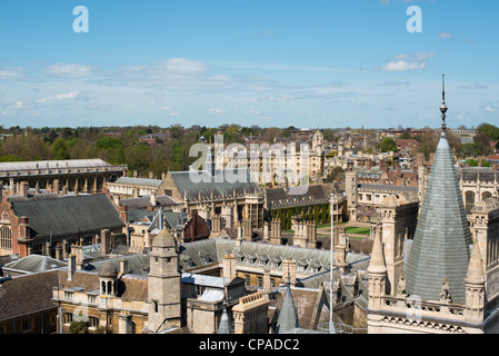 Cambridge University rooftops. Cambridgeshire, England. Stock Photo