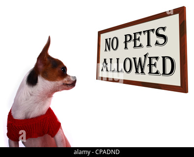 No Pets Allowed Sign Shows Unauthorized Forbidden Zone Stock Photo