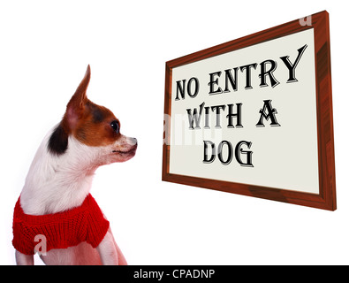 No Entry With A Dog Sign Shows Dogs Unauthorized Stock Photo