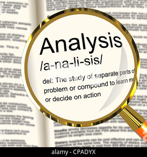 Analysis Definition Magnifier Showing Probing Study Or Examining