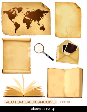 old world scroll map isolated 3d illustration Stock Photo - Alamy