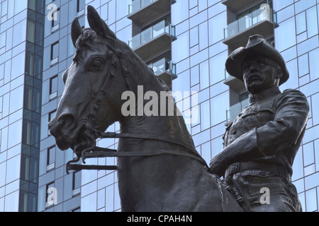 Statue of Theodore Roosevelt as Rough Rider on horseback, Portland, Oregon Stock Photo