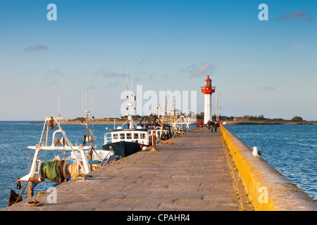 The small fishing port of St-Vaast-La-Hougue, Normandy, France, Stock Photo