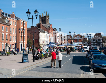 Ludlow Market Square , Shropshire England Stock Photo