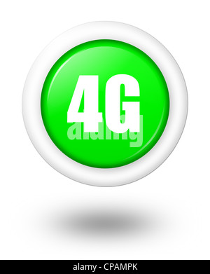 4G telecommunication symbol with shadow Stock Photo