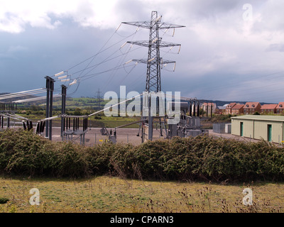 Electrical substation, Somerset, UK Stock Photo
