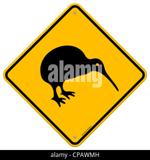 Kiwi Yellow Sign Stock Photo