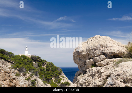 Far de Capdebera. Cala Rajada. Mallorca. Spanien. Stock Photo